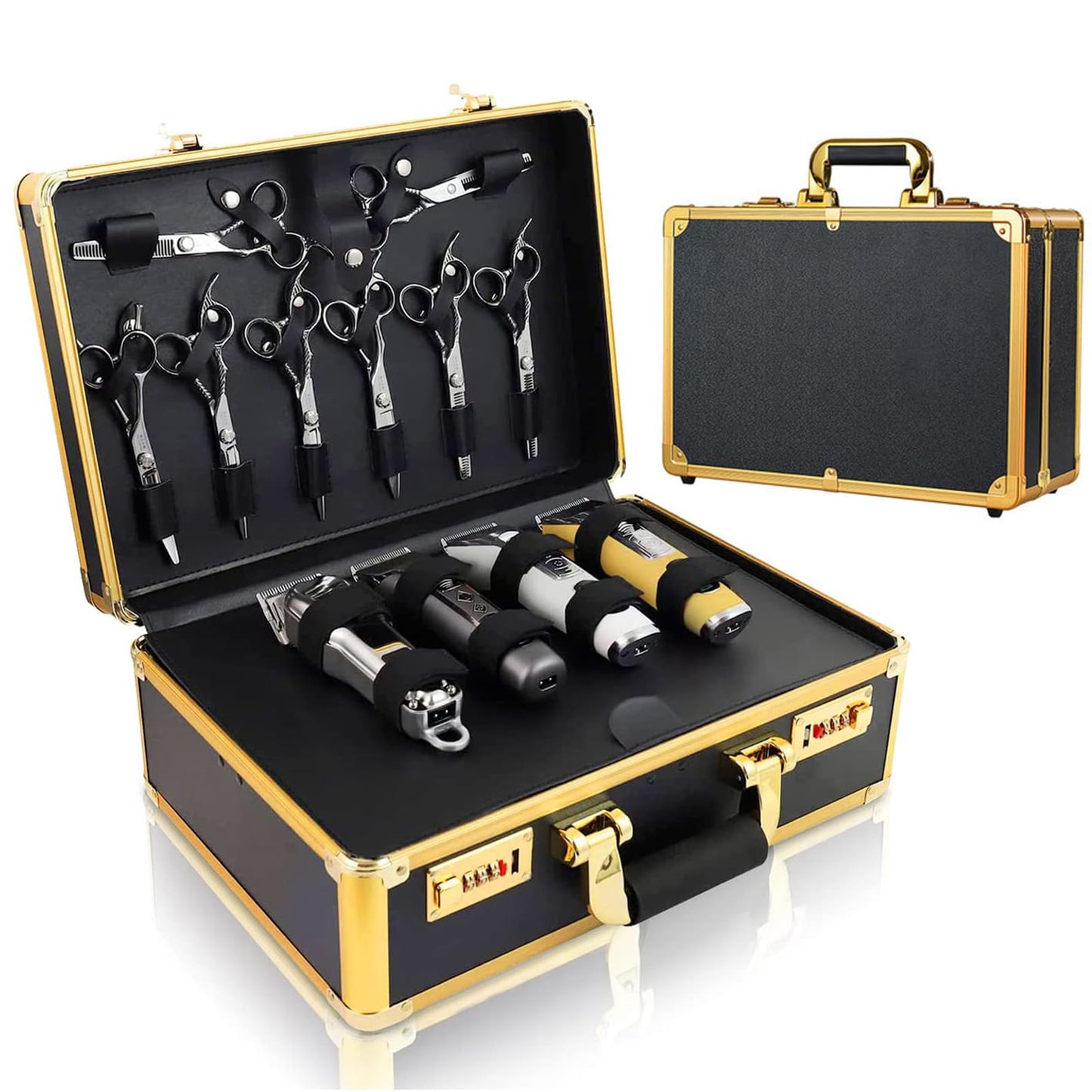 HUIMSWARM Professional Barber Supplies Case, Portable Travel Carrying Case for Hair Stylist & Pet Groomer, Multi-Space Design, Sturdy, Large-Capacity Mobile Stations