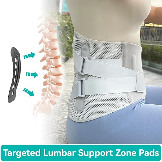 Advanced Back Brace for Lower Back Pain Relief, Fully Adjustable, Breathable and Comfortable Belt for Herniated Disc, Sciatica, Faja Para Lumbar Support for Men and Women Office, Work and Exercise