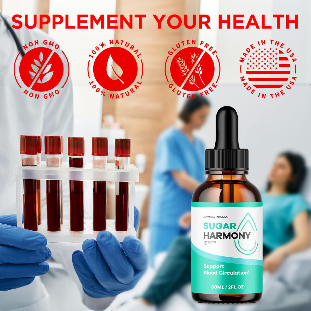 Sugar Harmony Drops, Official SugarHarmony Liquid Drops with All Natural Ingredients, Advanced Formula Support Supplement with Maximum Strength Premium Vitamins for Women and Men (30 Servings)