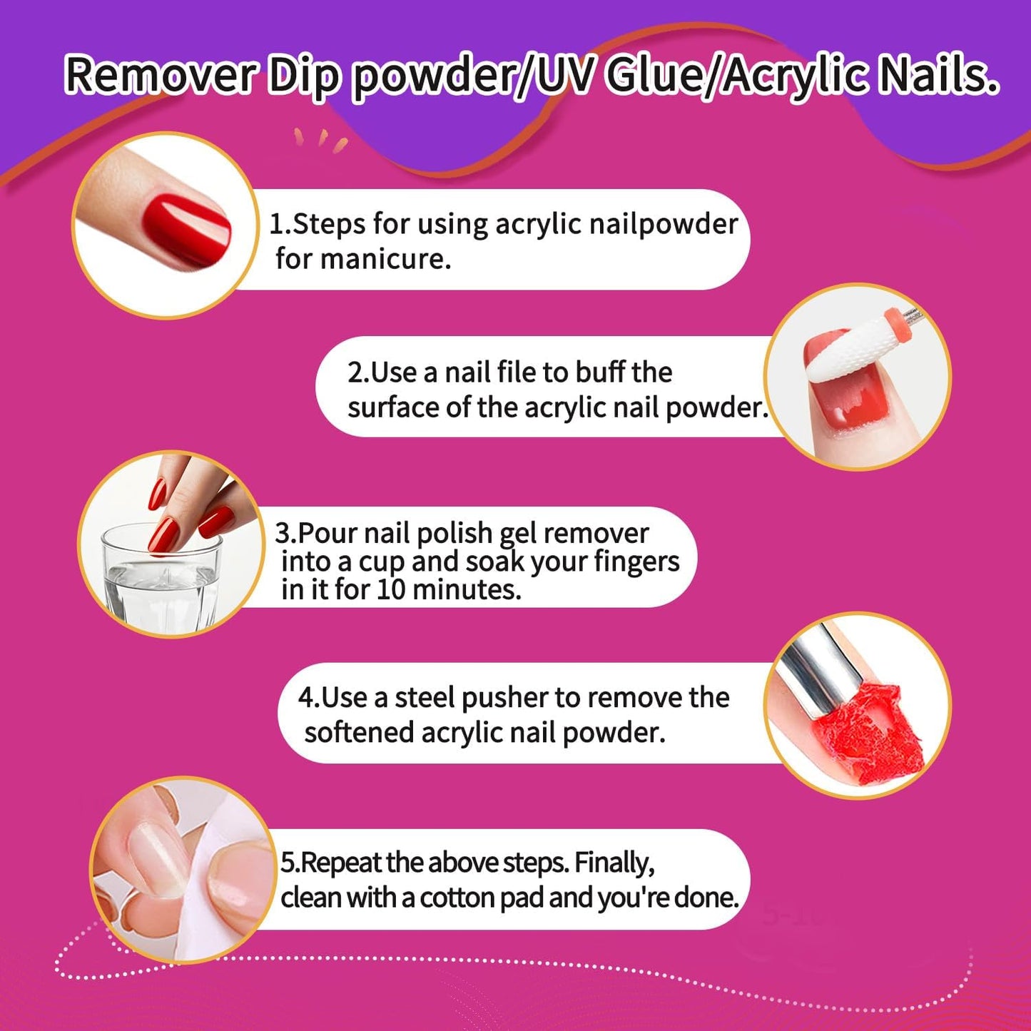 Nail Polish Remover 8Fl.Oz Nail Polish Remover Kit Polish Remover for Nails Glue Artificial Nails,Glitter Polish,Hard Builder gel,dip powder,poly gel,acrylic powder Remove