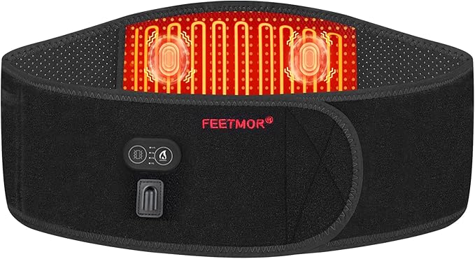 Heated Waist Belt, Cordless Heating Pad for Low Back,Gift for Father's Day,Electrical Heating and Massage, Rechargeable Battery Powered