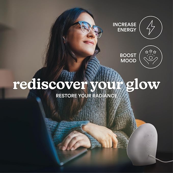 Homedics Light Therapy Lamp,10,000 Lux, UV-Free, Full Spectrum LEDs for Improved Sleep, Boosted Mood & Increased Energy, Adjustable Color Temperature, 6 Timer Settings, Compact & Stylish Design