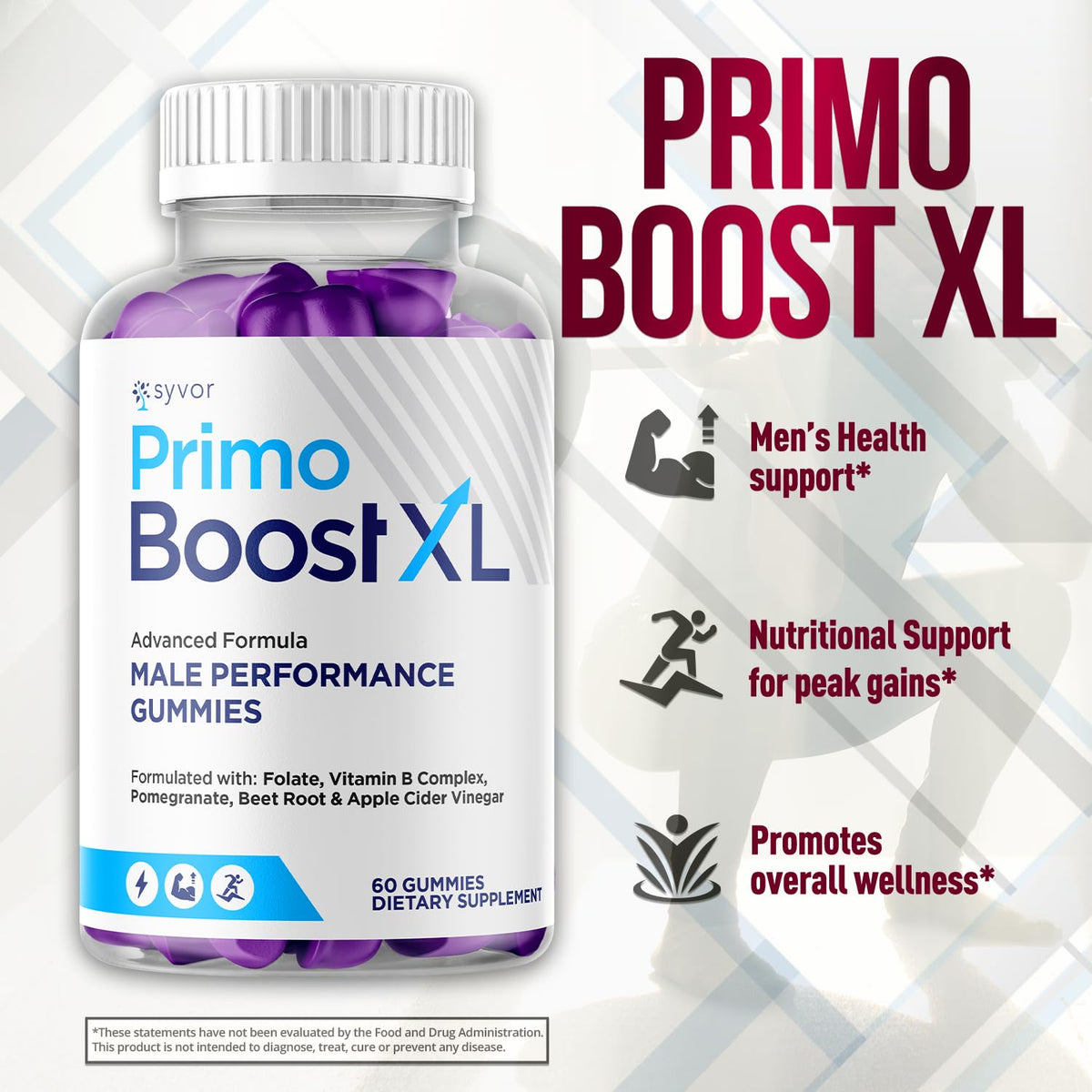 (3 Pack) Primo Boost XL Gummies, Official Primo Boost XL Gummys with All Natural Ingredients, Advanced PrimoBoost Health & Wellness Formula with Max Strength Active Lifestyle Vitamins (180 Gummies)