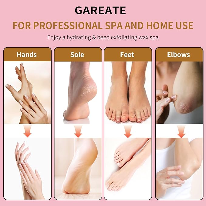 Paraffin Wax Machine for Hand and Feet - Paraffin Wax Machine 3500ML with 6 Pcs Paraffin Bath Wax,Personal Home SPA Moisturizing and Exfoliating Kit for Hands and Feet,Keep Warm Paraffin Wax（White）