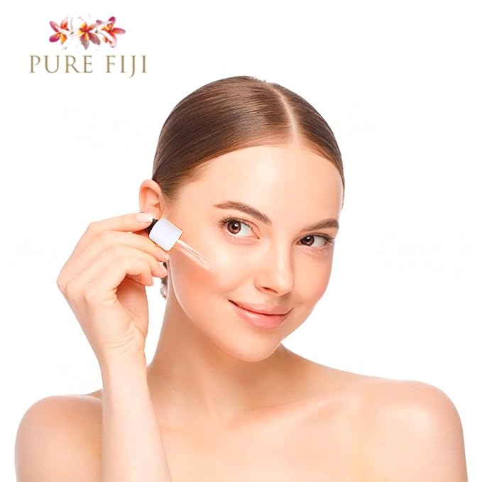 PURE FIJI Vitamin C Brightening Oil With Bakuchiol + Moringa, Beauty Face Oil, Increase Collagen Production, Promote Even Complexion Face Oil For Women, 1Fl.Oz