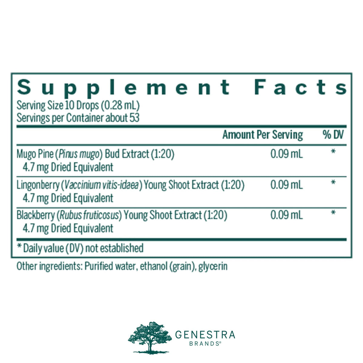 Genestra Brands Osteo-gen | Mugo Pine, Lingonberry, and BlackBerry Herbal Supplement | 0.5 fl. oz.