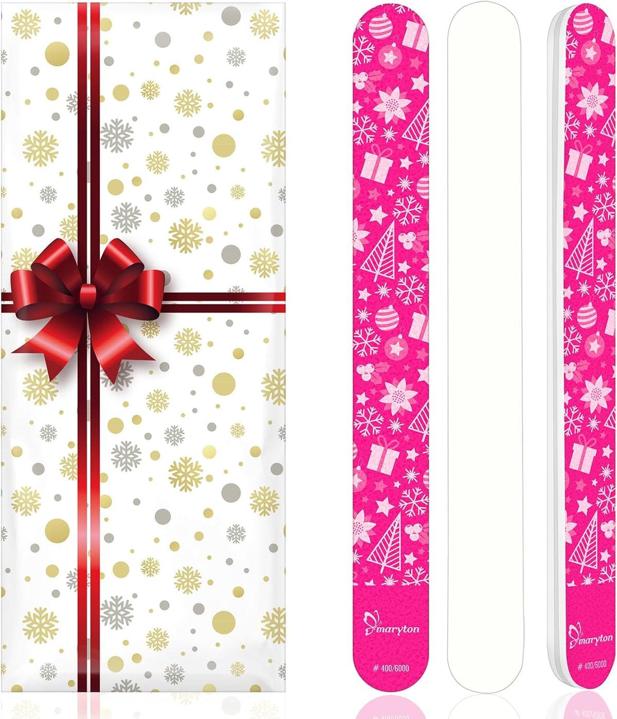 Maryton Nail Buffer for Natural Nails, Unique Gifts for Women, Ultra Shine Buffing Files Nail Care Kit Gifts for Her, 3Pcs