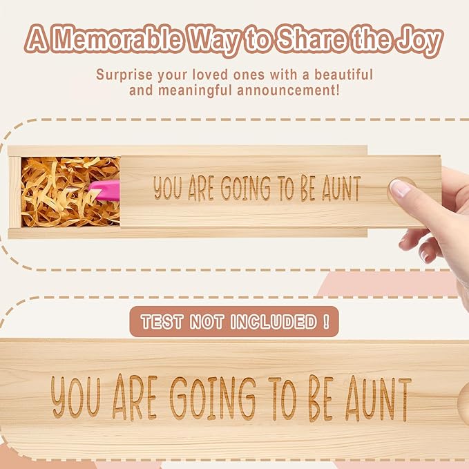 Pregnancy Announcement for Aunt, Pregnancy Test Keepsake Box, Baby Announcement Reveal Gifts Ideas for Husband Grandparents Dad Aunt and Uncle