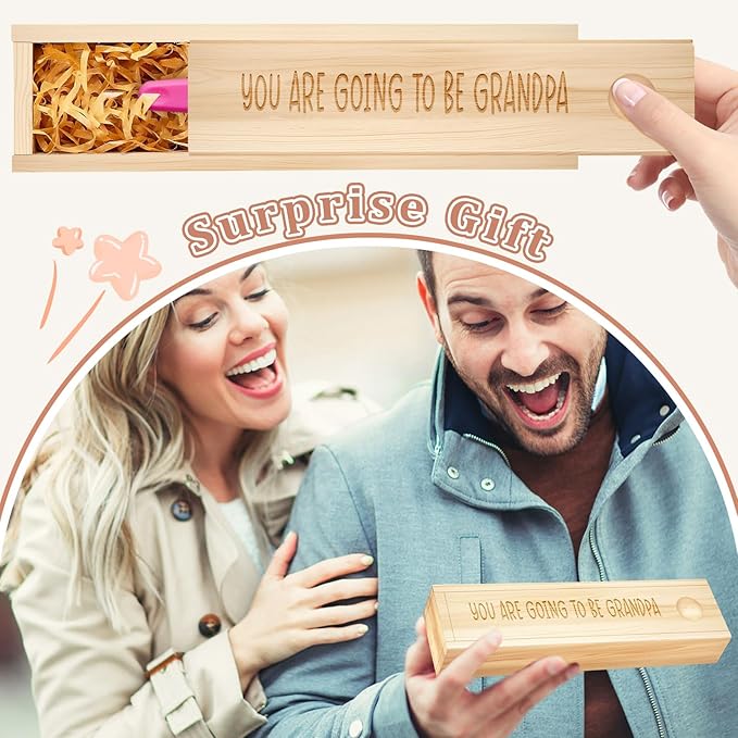 Pregnancy Announcement for Grandparent Grandpa, Pregnancy Test Keepsake Box, Baby Announcement Reveal Gifts Ideas for Husband Grandparents Dad Aunt and Uncle