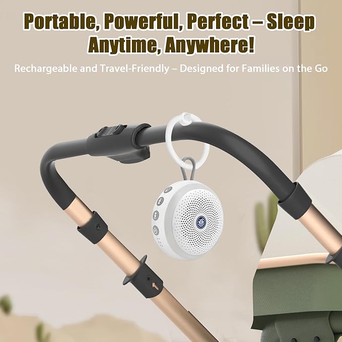 USB Rechargeable Baby Sound Machine with Night Light – 20 Calming Tracks, Lullabies & Rain Sounds | White Noise Baby Machine & Music Box for Newborns, Infants & Kids | Soothing Music, Sleep Sounds