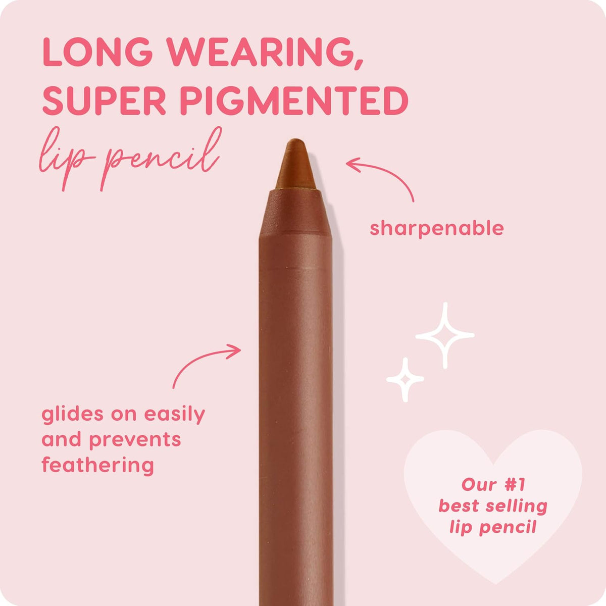 ColourPop Lippie Lip Pencil - High-Pigment, Long-Lasting Lip Liner - Sharpenable Lip Liner Pencil for High-Impact Lip Color - Vegan, Cream Formula with Precise Application - BFF 3 (0.04 oz)