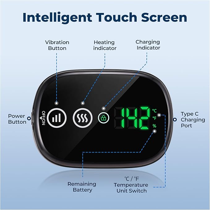 Heating Pad for Back HOMRELEXA Cordless Lower Back Massager with Heat, Birthday Gifts for Dad Men Women Mom, 3 Heating Levels & 3 Massage Mode