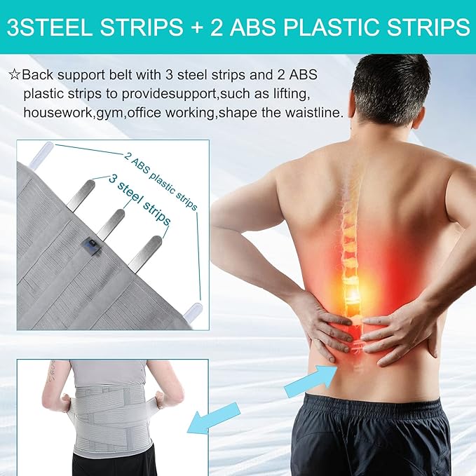 Back Support,Entire Back Brace, Lumbar Support Belt for Women & Men, Adjustable Waist Trainer Belt for Entire Back Pain Relief, Keeps Your Spine Straight and Safe(L)