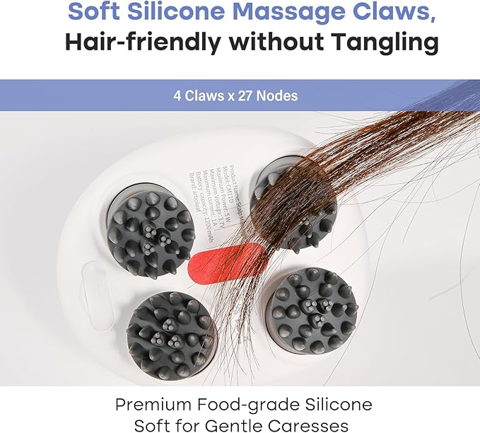arboleaf Scalp Massager Electric Kneading Head Massager Scalp Stress Relax Portable Rechargeable Hair Massage Waterproof Cat Scratcher, Gifts for Him Her