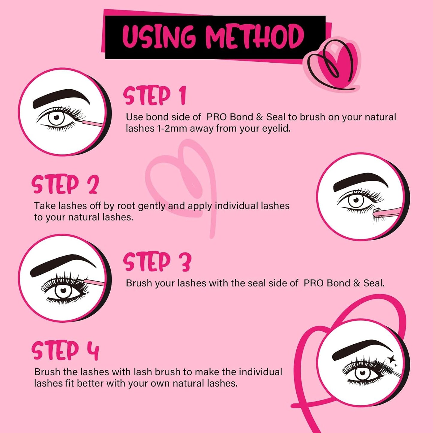 Lash Clusters Kit 280pcs Lash Clusters D Curl Eyelash Extension Kit Individual Lashes with Lash Bond and Seal Lash Applicator Easy to Apply at Home(80D-9-16mix Kit)