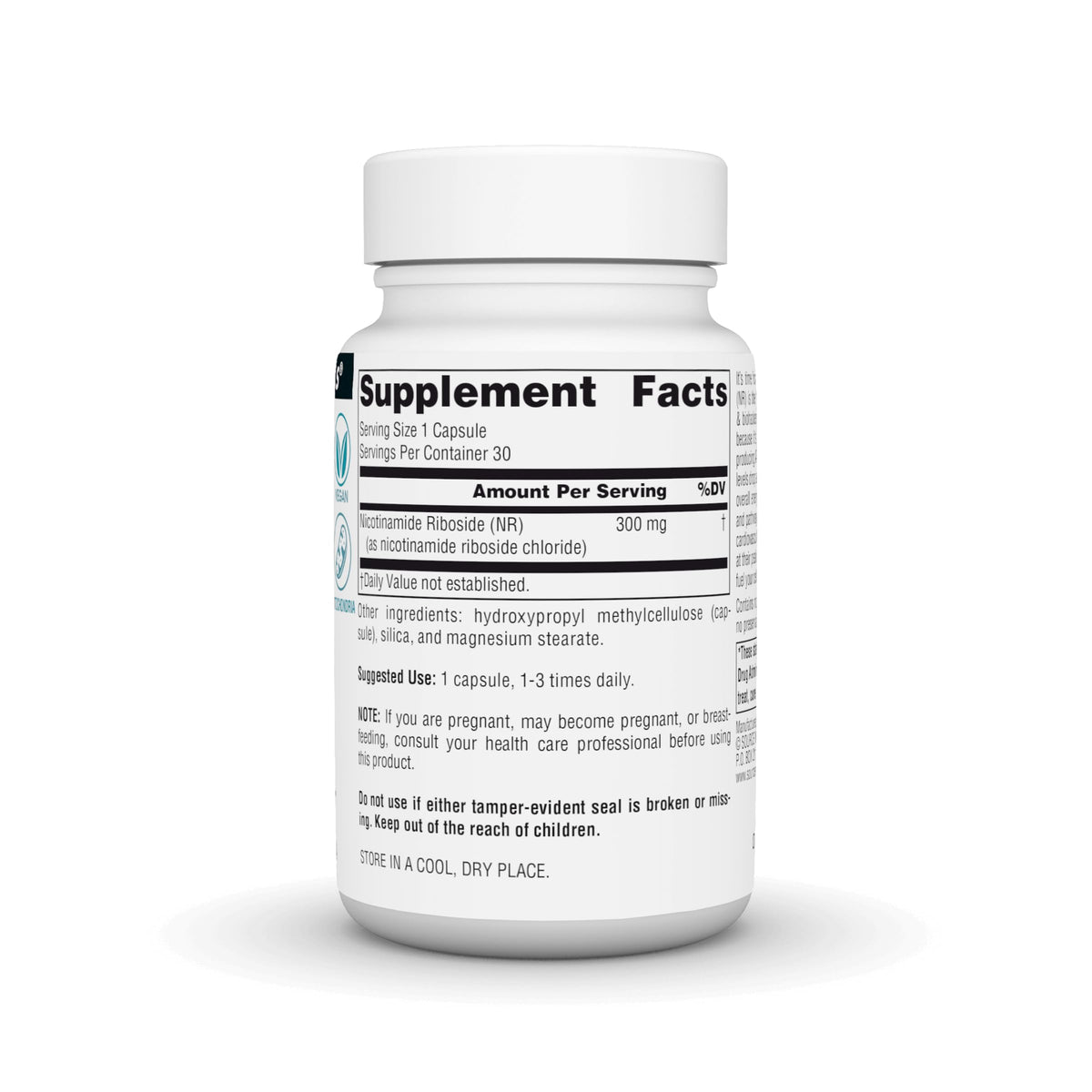 Source Naturals NR, Nicotinamide Riboside, Vegan Dietary Supplement for Mitochondria, Healthy Aging, Cells & Energy*, Premier Fuel for NAD+ Levels, 300 mg - 30 Vegan Capsules