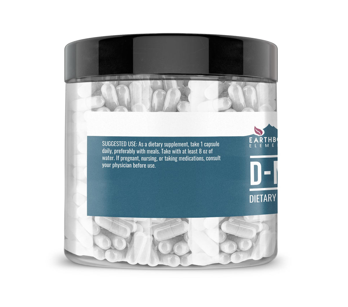 Earthborn Elements D-Mannose 200 Capsules, Pure & Undiluted, No Additives