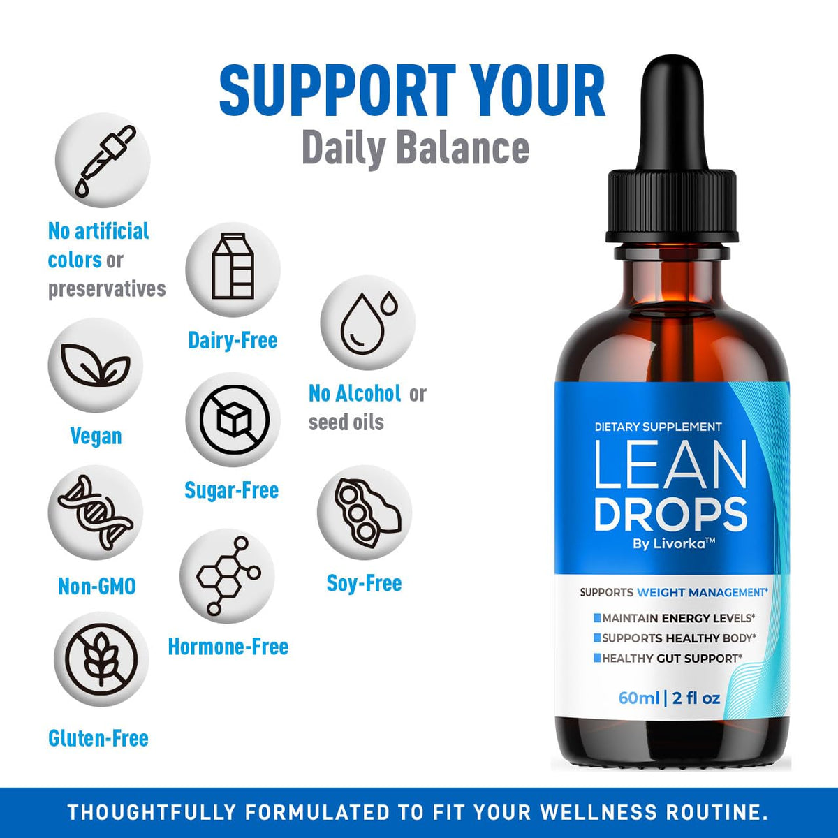 (5 Pack) Lean Drops – LeanDrops Liquid Formula, Original Lean Drops Supplement All Natural Premium Advanced Formula, Leandrops Support for Overall Wellness and Support Health, 5 Bottles for 5 Months