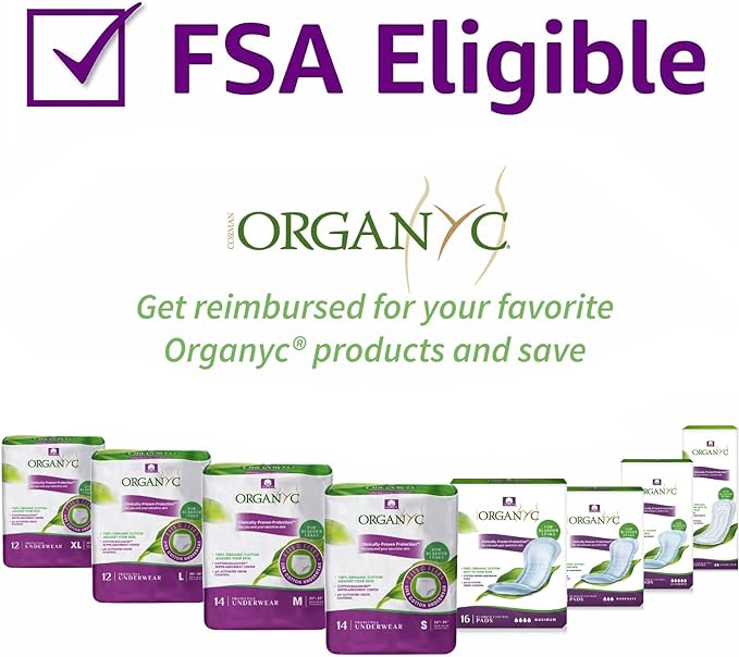 Organyc Bladder Control Underwear for Women - Organic Cotton Protective Underwear for Incontinence, Leak Protection, Odor Protection and Sensitive Skin, FSA/HSA Eligible, Medium, 14 Count