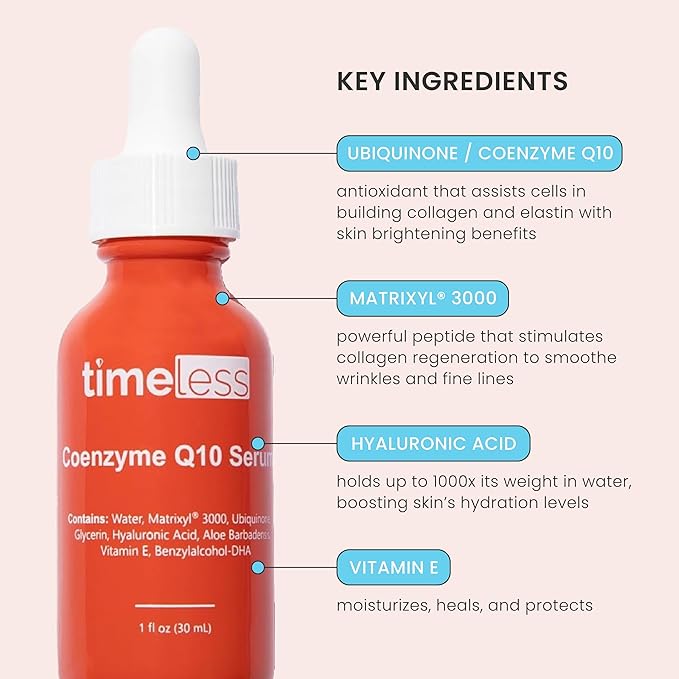 Timeless Skin Care 20% Vitamin C Serum with Vitamin E & Ferulic Acid and Coenzyme Q10 Serum Bundle - 1 oz (Pack of 2)