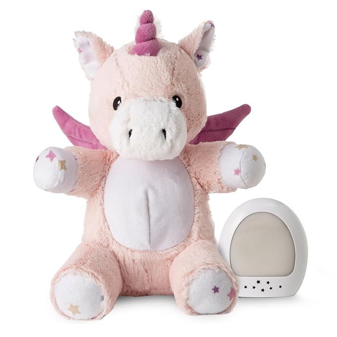 Cloud b Sound Machine with White Noise Soothing Sounds | Cuddly Stuffed Animal & Nomadic Nightlight | Record Parent Voice | Adjustable Settings & Auto-Shutoff | LoveLight™ Buddies - Lily The Unicorn™
