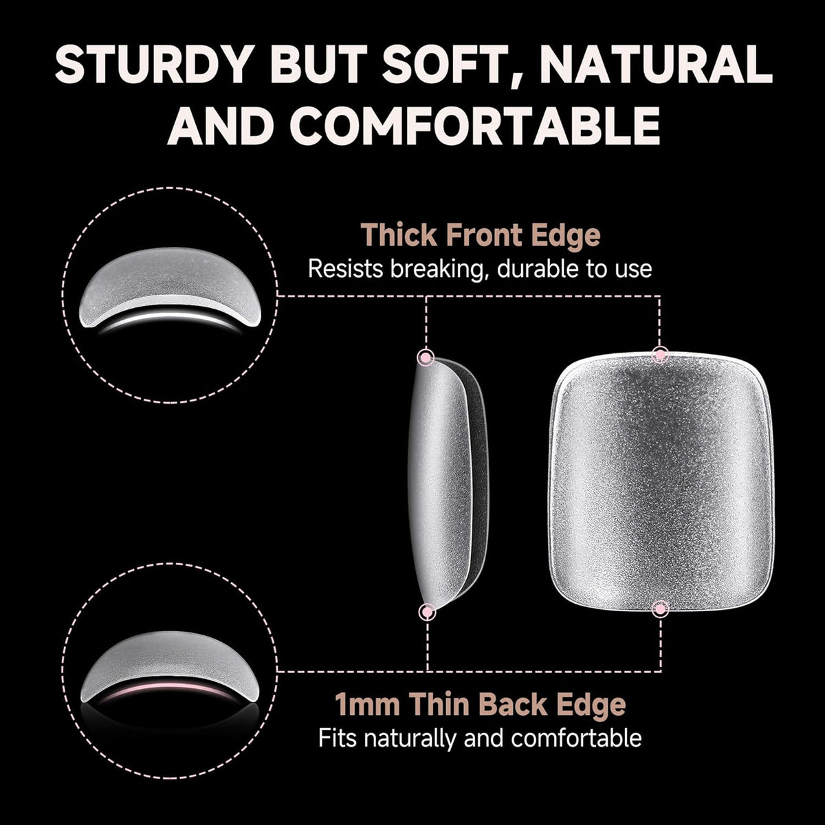 UNA GELLA Toe Nail Tips Full Cover, 216 Pcs Square Round Toe Nail Press Ons Clear Pre-Shape Gel Toe Nail Tips Double Matte Acrylic Fake Toenails Extensions DIY Home Nail Salon for Women, 15 Sizes