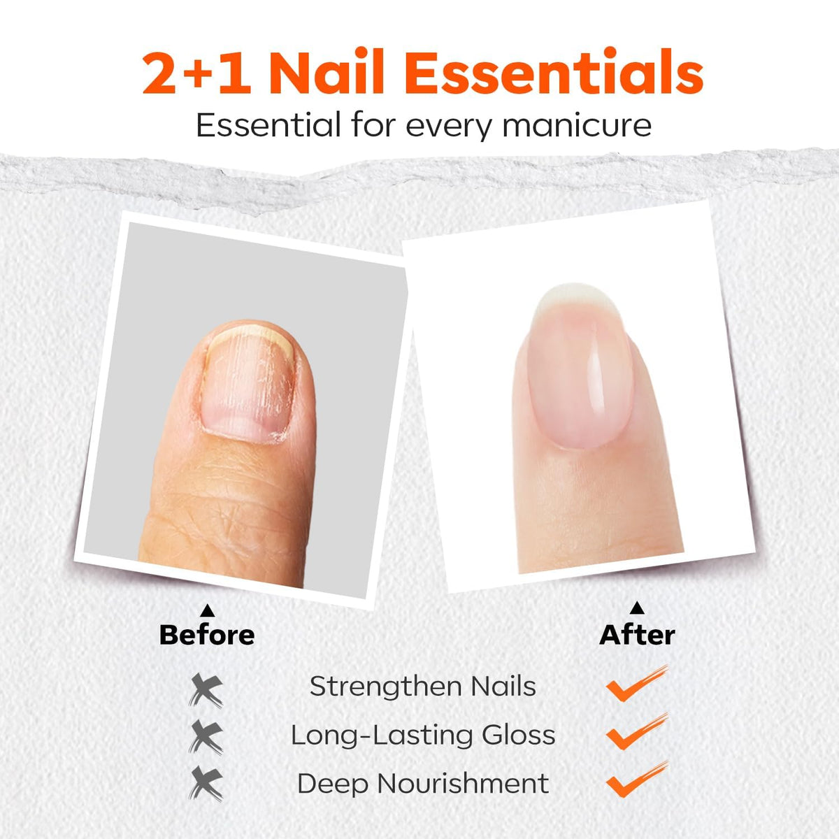 modelones 3-in-One Nail Polish Top Coat and Base Coat, Nail Strengthener, 15 Ml Clear Nail Polish Quick Dry Long Lasting Shine Chip Fade Resistant Nails Protect Care 2025 Gifts for Women