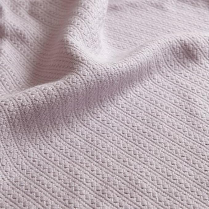Madison Park Liquid Cotton Blanket Breathable, Softer Ring Spun Weave, Diamond Motif, Luxurious 100% Cotton All Seasons Lightweight Summer Blanket for Bed, Couch, Office, Lilac, King