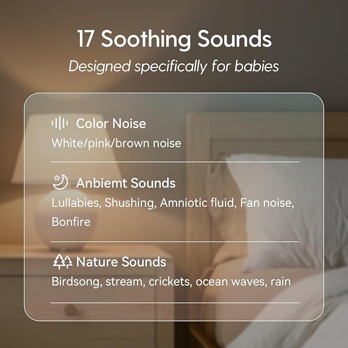 Babelio Macaron Mini Baby Sound Machine - White Noise Machine for Kids & Adults | 17 Soothing Sounds | Compact for Travel | Nursery Must-Have & Perfect Resgistry Gift - Blue