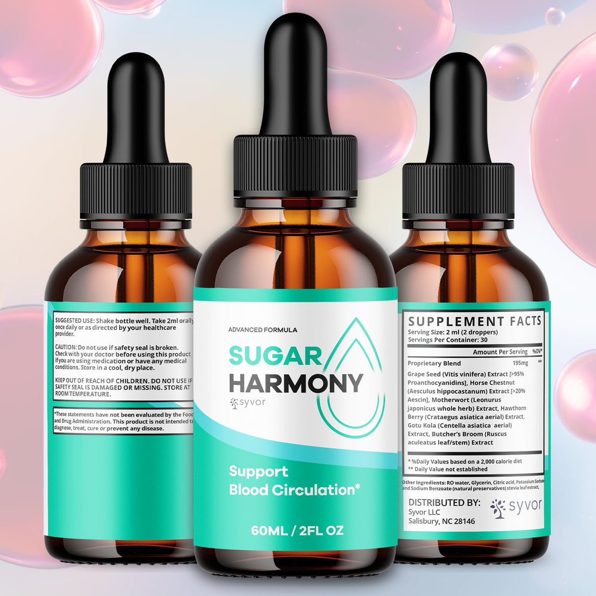 Sugar Harmony Drops, Official SugarHarmony Liquid Drops with All Natural Ingredients, Advanced Formula Support Supplement with Maximum Strength Premium Vitamins for Women and Men (30 Servings)