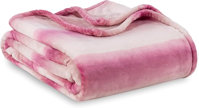 Berkshire Blanket-Classic Heavyweight Soft Printed VelvetLoft® Plush Blanket, Full/Queen Size Soft Fuzzy Warm Blanket for Couch Sofa Bed, Purple Pitch, 90in x 90in