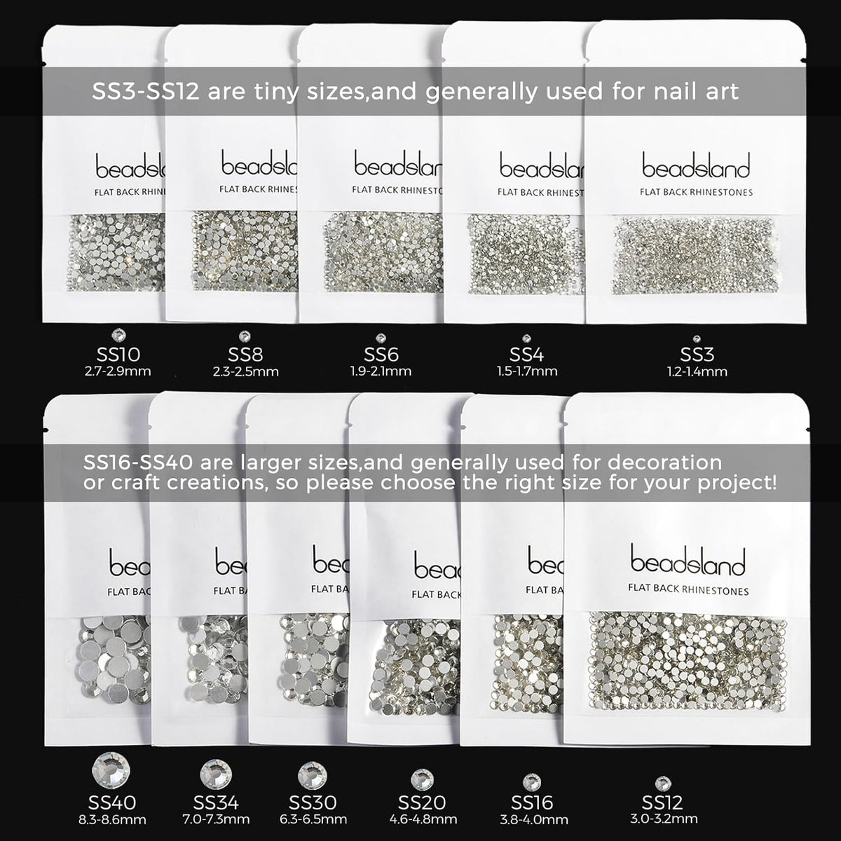 Beadsland 1440pcs Flat Back Crystal Rhinestones Round Gems for Nail Art and Craft Glue Fix, Purple Velvet,SS20,4.6-4.8mm
