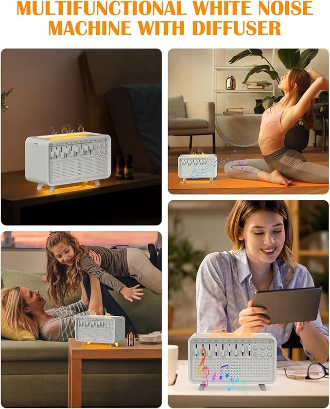 White Noise White Noise Sound System, Bluetooth Wireless Speaker for Travel, Portable Noise Machines for Sleeping with Night Lights and humidifier, Equipped with humidifier Function