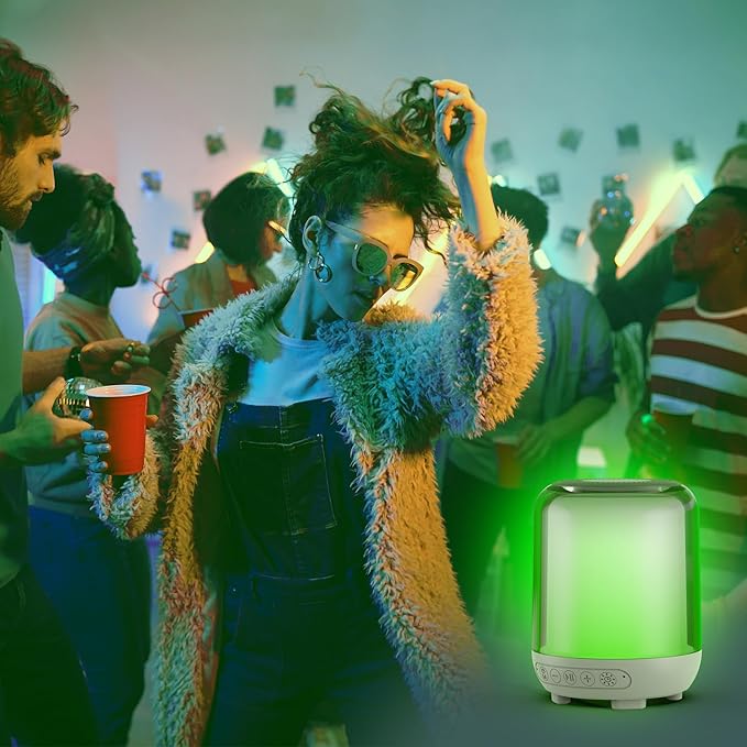 Green Light Therapy Lamp for Migraine Relief and Anxiety Alleviation | Wireless Speaker with Soothing White Noise for Sleep | Dual-Mode Light | Sound Therapy