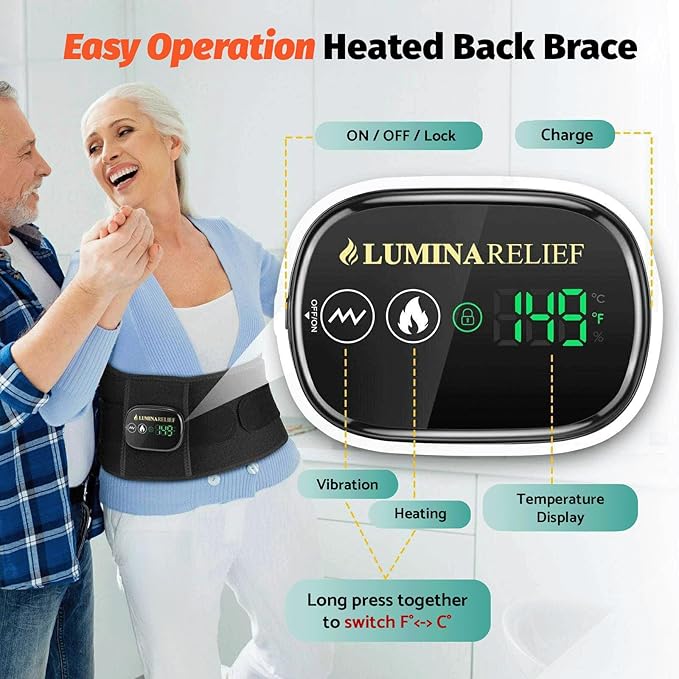 Cordless Heating Pad - Vibrating Heating pad for Back & Vibrating Heating pad for Cramps - FSA HSA Eligible Abdominal Massager w/Auto-Off - Period Cramps Pain Relief