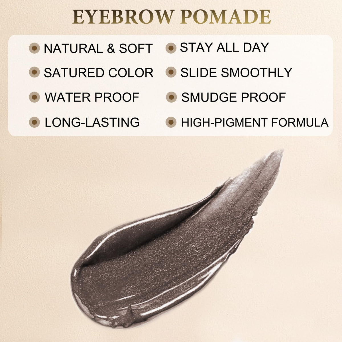 LAVONE Eyebrow Stamp Stencil Kit - Brow Stamp Trio with Waterproof Pencil, Pomade, 20 Stencils, Dual-ended Brush and Sponge Applicator - Dark Coffee