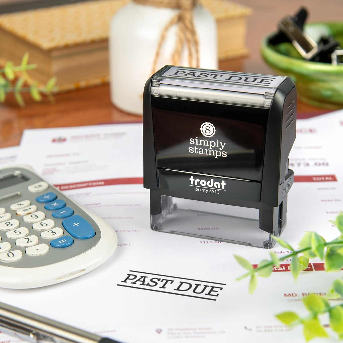 Past Due Office Stamp | 4 Different Sizes | 20 Designs | Multiple Color Options | Perfect for Quick Validation of Office Documents (Past Due, Large)