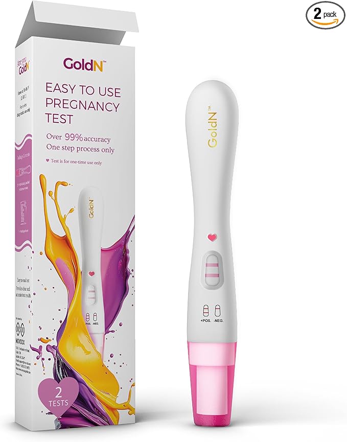 GoldN™ Easy to Use Pregnancy Test | Early Detection HCG Test for Women | Fast & Clear Results in Minutes | Midstream, Mess-Free Design | 2 Tests for Reliable Pregnancy Confirmation