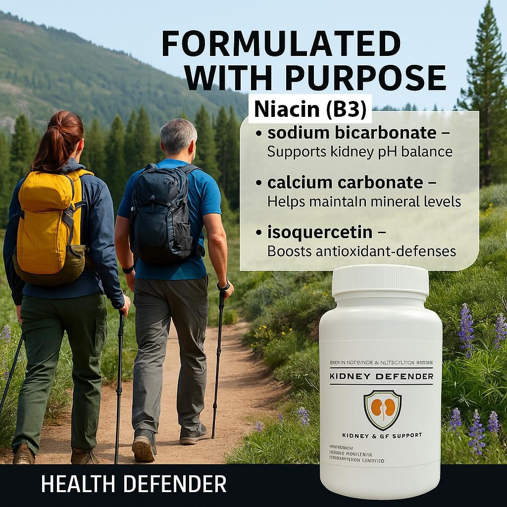 Kidney Defender - Kidney Support Supplement with Niacin Protocol for Kidney Health, Cleanse & Restore - Natural Kidney Health Supplement (120 Capsules)