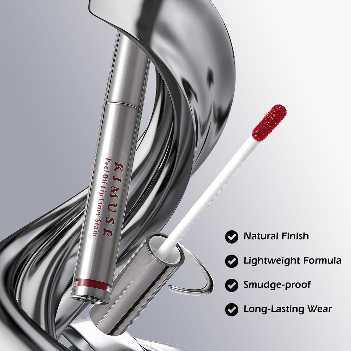 KIMUSE Peel Off Lip Liner Stain, Long Lasting Lip Tint Stain, Waterproof, Transfer-Proof, Highly Pigmented Color Lip Stain Liner, Matte Finish
