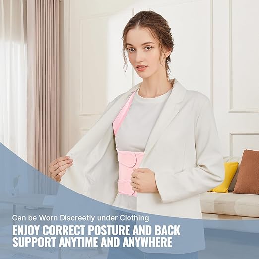 Fit Geno Back Brace Posture Corrector for Women: Shoulder Straightener Adjustable Full Back Support Upper and Lower Back Pain Relief - Scoliosis Hunchback Hump Thoracic Spine Corrector Small