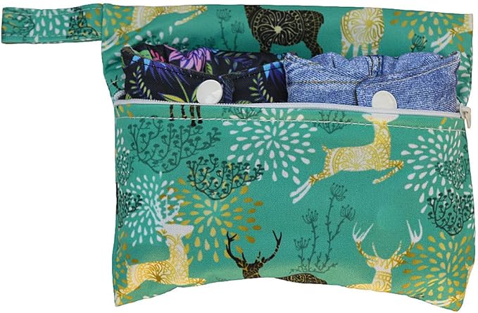 Washable Cloth Menstrual Pads/Mama Cloth/Reusable Sanitary Pads (Forest, 16 inch/Overnight)
