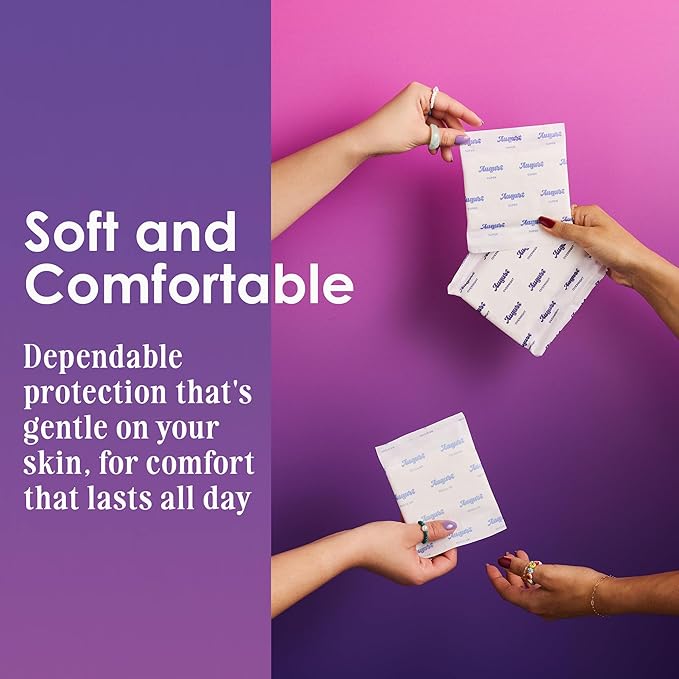 August Regular & Super Cotton Menstrual Pads, 36 (18+18) Ultra Thin Pads with Wings, Hypoallergenic Sanitary Napkins with Organic Cotton Topsheet, Compostable Wrapper, Non-Toxic, Fragrance-Free