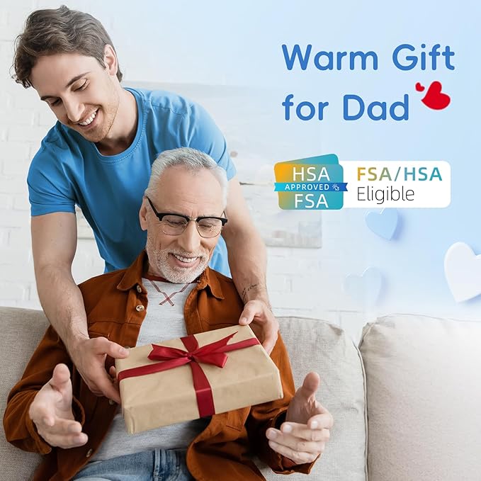 Comfytemp Cordless Heating Pad with Massager for Back Pain Relief, Portable Lower Back Massager FSA HSA Eligible Wearable, Father's Day Gifts, Birthday Gifts for Dad Mom Men Women, 3 Heat Auto-Off 58"