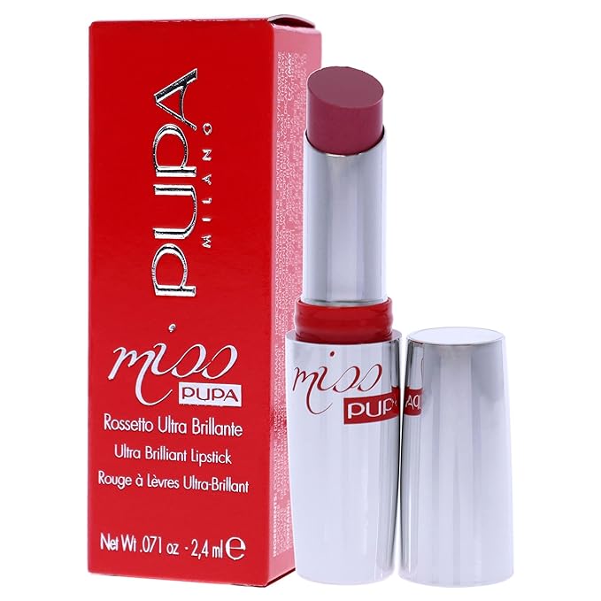 Pupa Milano Miss Milano Lipstick - Creamy, Ultra Pigmented Color For Lips - Nourishing Formula - Crystal-Effect Lipstick - Ultimate Boost Of Volume And Hydration - 102 Candy Nude - 0.071 OZ