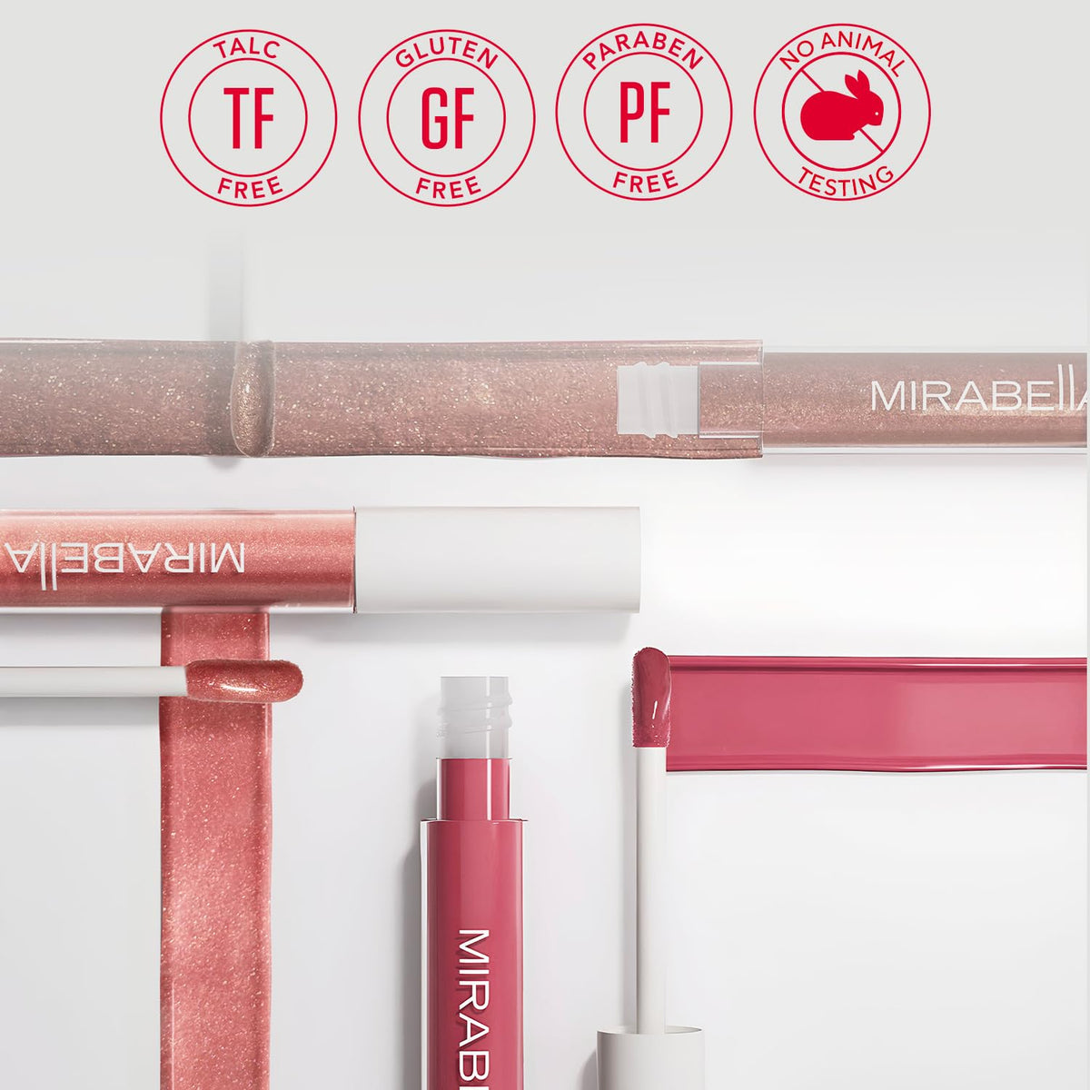 Mirabella Luxe Advanced Lip Gloss, Hydrating Non-Sticky High-Shine Lip Gloss for Women, Infused with Vitamin E & Jojoba Oil, Long-Lasting & Cruelty-Free - Angelic (Nude Pink)