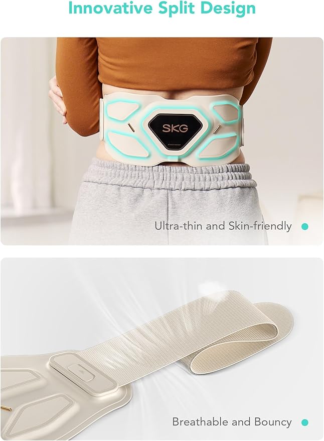 SKG Lower Back Massager Gifts for Men Women for Pain Relief, Adjustable Cordless Heating Pad Infrared Vibrating Back Massager Waist Lumbar Belt W9 PRO