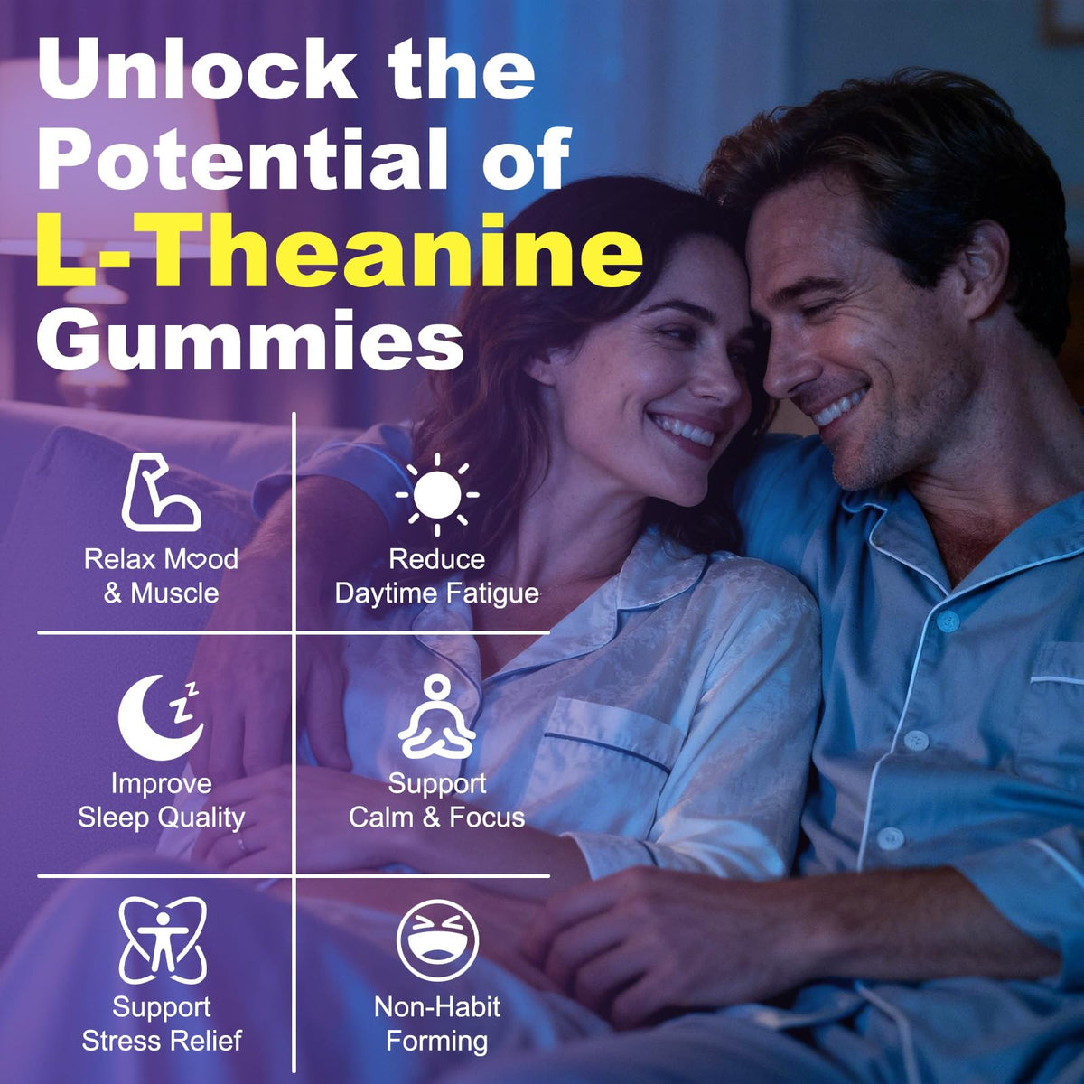 Sijigood 90 Count | L-Theanine Gummies for Kids & Adults, Strawberry Flavor