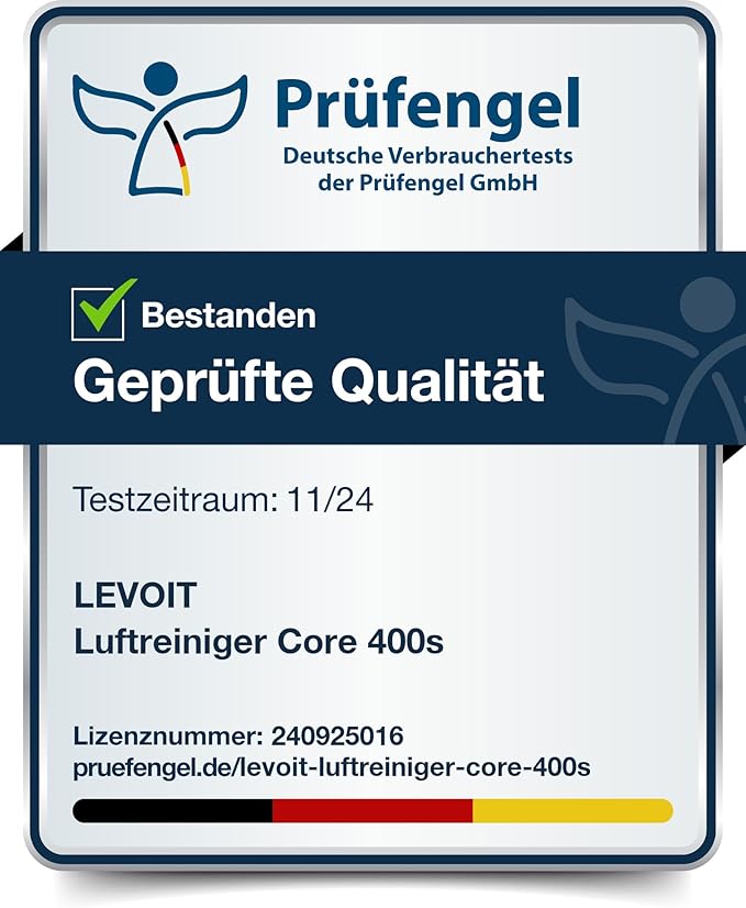 LEVOIT Air Purifiers for Home Large Room Up to 1733 Ft² in 1 Hr With Air Quality Monitor, HEPA Sleep Mode, Auto Mode, Smart WiFi, 3-in-1 Filter Captures Pet Allergies, Smoke, Dust, Core 400S-P, White