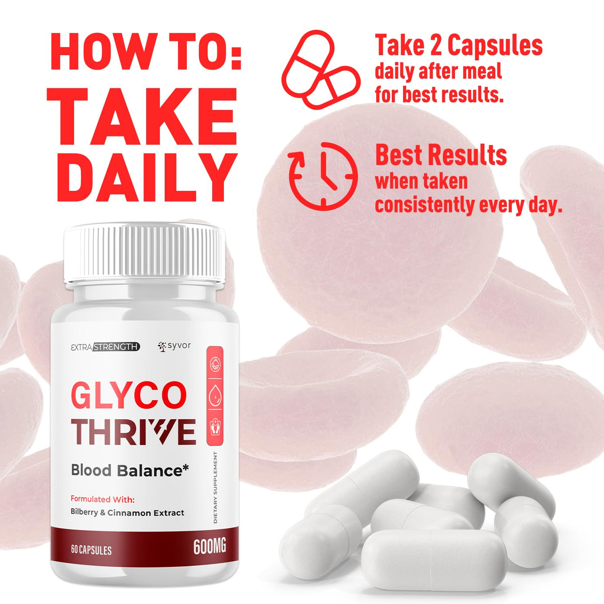 (3 Pack) Glyco Thrive Capsules, Official GlycoThrive Glycogen Support Pills with All Natural Ingredients, Advanced Formula Health Supplement with Max Strength Vitamins for Women & Men (180 Capsules)